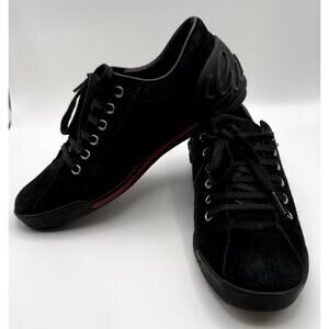 Gucci Script Logo Black Suede Shoes Trainers Sneakers Men's 36 1/2